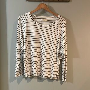 Madewell Striped Long Sleeve Dolman Cream & Navy Top size M